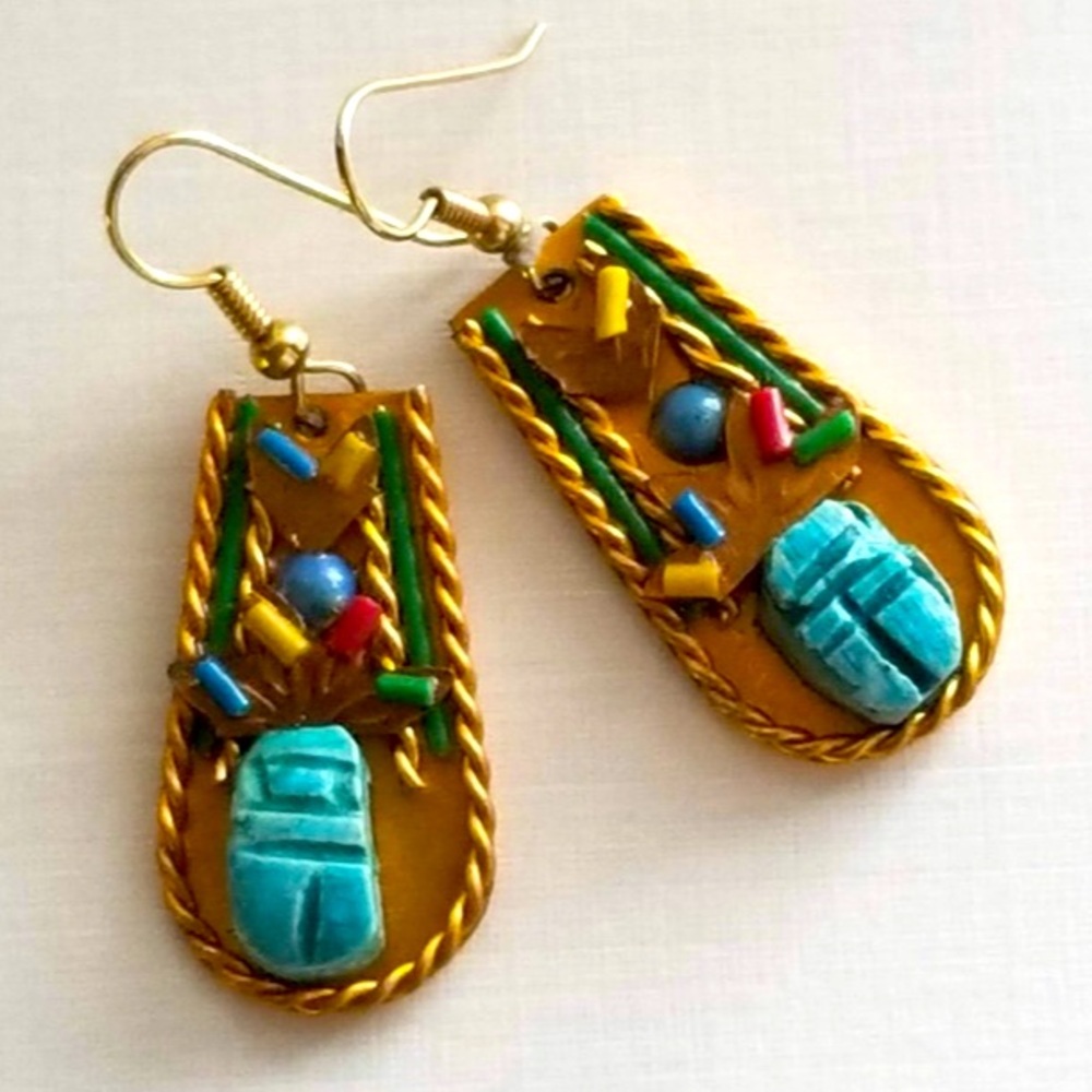 Vintage Egyptian earrings rare and unique
